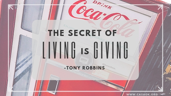 The secret of living is giving - tony robbins